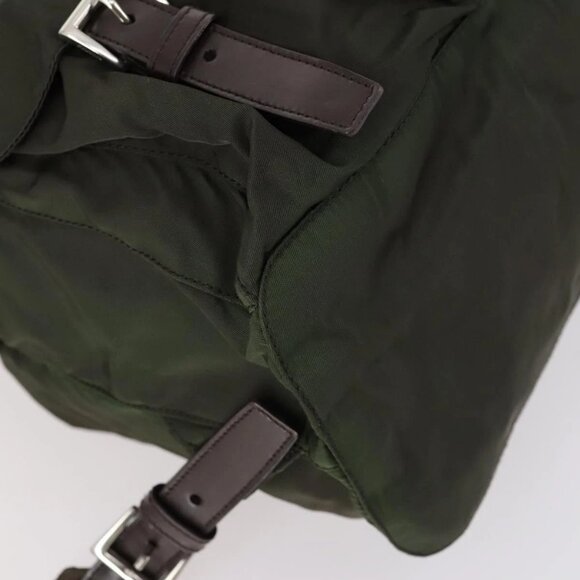 PRADA Backpack Nylon Khaki Silver Auth 147403 - Picture 4 of 16